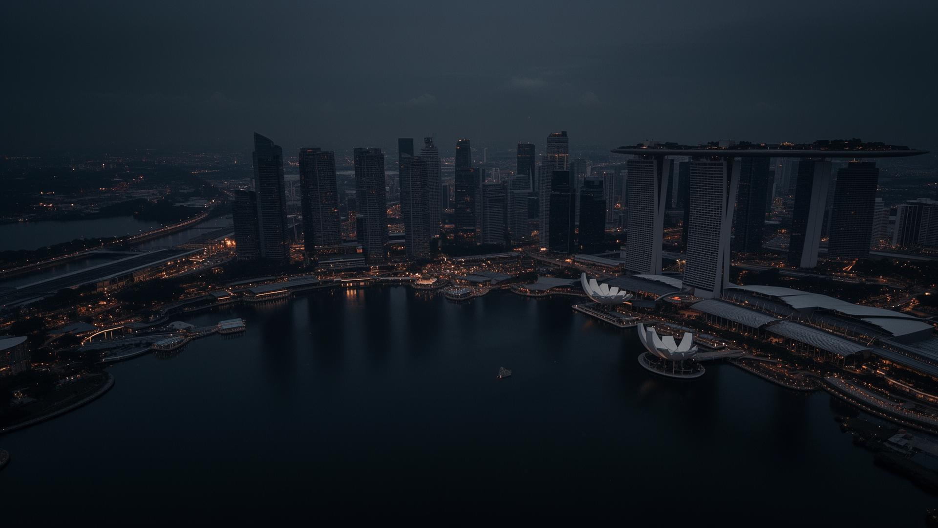 Singapore skyline at twilight